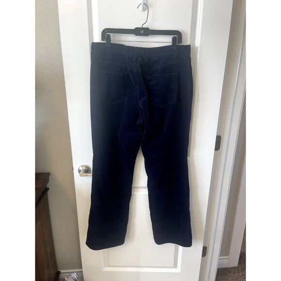 TALBOTS SIGNATURE Boot Womens Size 14 Navy Blue STRETCH VELOUR PANTS Inseam 32" - Picture 2 of 5
